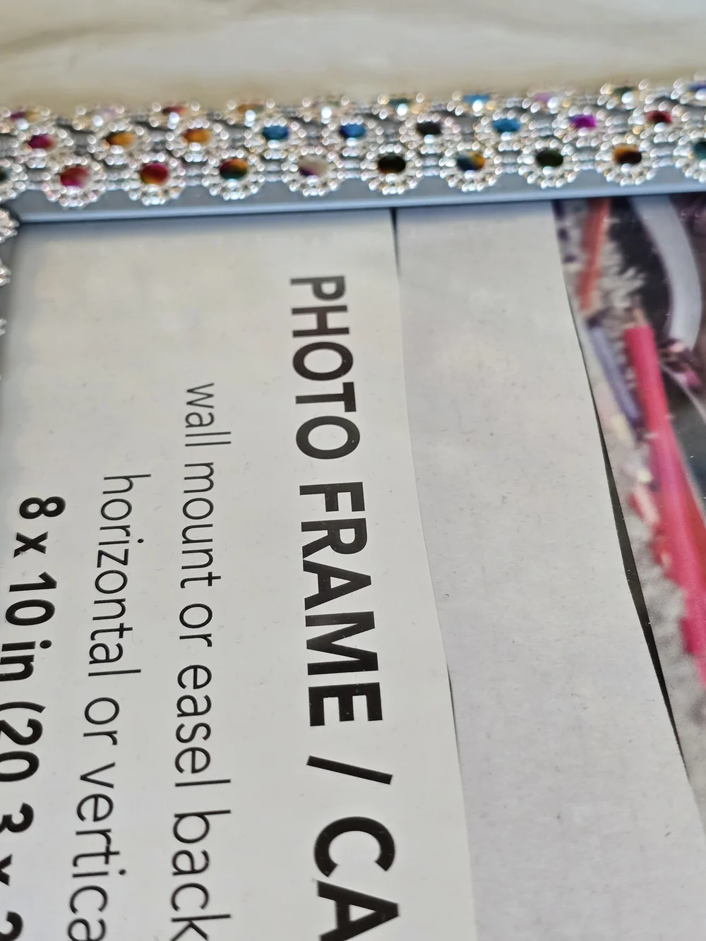 Decorative Multicolor Jeweled 8x10 Photo Frame - Handmade New